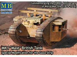 Збірна модель 1/72 Британський танк MK.I «Male» (спеціальна модифікація для сектору Газа) MasterBox 72003 Збірна модель 1/72 Британський танк MK.I «Male» (спеціальна модифікація для сектору Газа) MasterBox 72003