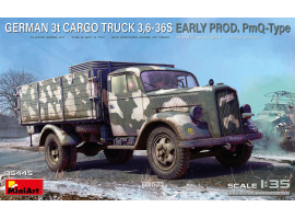 Збірна модель 1/35 Німецький 3-тонний вантажний автомобіль 3,6-36S раннього випуску, тип PmQ MiniArt 35445 Збірна модель 1/35 Німецький 3-тонний вантажний автомобіль 3,6-36S раннього випуску, тип PmQ MiniArt 35445