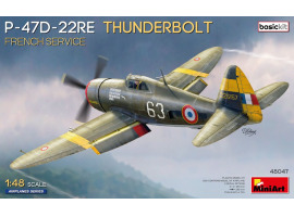 Збірна модель 1/48 Літак Republic P-47D-22RE Thunderbolt - французька служба Miniart 48047 Збірна модель 1/48 Літак Republic P-47D-22RE Thunderbolt - французька служба Miniart 48047