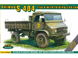 Збірна модель 1/72 Вантажівка Unimog S 404 зі складаною кабіною ACE 72466 Збірна модель 1/72 Вантажівка Unimog S 404 зі складаною кабіною ACE 72466