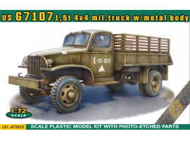 Збірна модель 1/72 Американська армійська вантажівка G7107 вантажопідйомністю 1,5 тонни, повнопривідна, з металевим кузовом ACE 72610 Збірна модель 1/72 Американська армійська вантажівка G7107 вантажопідйомністю 1,5 тонни, повнопривідна, з металевим кузовом ACE 72610