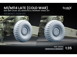 Набір коліс для гаубиці M1/M114 пізній період (Холодна війна) (звичайні та деформовані) від Bronco, Italeri ScaleX WW-35019C Набір коліс для гаубиці M1/M114 пізній період (Холодна війна) (звичайні та деформовані) від Bronco, Italeri ScaleX WW-35019C