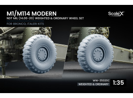 Набір коліс для гаубиці M1/M114 сучасний варіант (звичайні та деформовані) від Bronco, Italeri ScaleX WW-35020C Набір коліс для гаубиці M1/M114 сучасний варіант (звичайні та деформовані) від Bronco, Italeri ScaleX WW-35020C