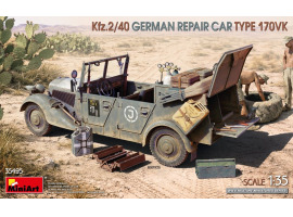 Збірна модель 1/35 Німецький автомобіль технічного обслуговування часів Другої світової війни (на шасі Type 170VK) Kfz.2/40 MiniArt 35495 Збірна модель 1/35 Німецький автомобіль технічного обслуговування часів Другої світової війни (на шасі Type 170VK) Kfz.2/40 MiniArt 35495