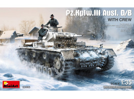 Збірна модель 1/48 Pz.Kpfw.III Ausf. B/D з екіпажем (2 фігури) MiniArt 53085 Збірна модель 1/48 Pz.Kpfw.III Ausf. B/D з екіпажем (2 фігури) MiniArt 53085