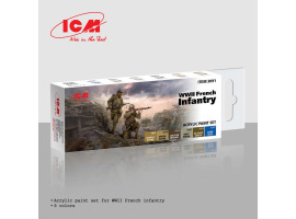 Набір акрилових фарб для французької піхоти 2СВ ICM 3091 Набір акрилових фарб для французької піхоти 2СВ ICM 3091