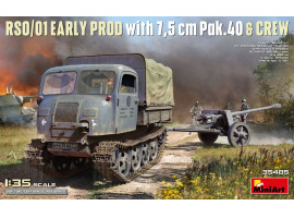 Збірна модель 1/35 Повногусеничний тягач RSO/01 Рання версія з 7,5-см гарматою Pak.40 та екіпажем MiniArt 35485 Збірна модель 1/35 Повногусеничний тягач RSO/01 Рання версія з 7,5-см гарматою Pak.40 та екіпажем MiniArt 35485