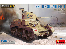 Збірна модель 1/35 Танк Stuart Mk. I пізньої модифікації з інтер'єром MiniArt 35441 Збірна модель 1/35 Танк Stuart Mk. I пізньої модифікації з інтер'єром MiniArt 35441