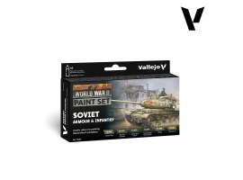 Набір акрилових фарб Радянська бронетехніка та піхота WWII (WWII Soviet Armour & Infantry) Vallejo VAL 70202 Набір акрилових фарб Радянська бронетехніка та піхота WWII (WWII Soviet Armour & Infantry) Vallejo VAL 70202