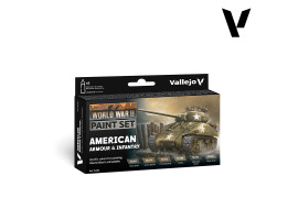 Набір акрилових фарб Американська бронетехніка та піхота WWII (WWII American Armour & Infantry) Vallejo VAL 70203 Набір акрилових фарб Американська бронетехніка та піхота WWII (WWII American Armour & Infantry) Vallejo VAL 70203