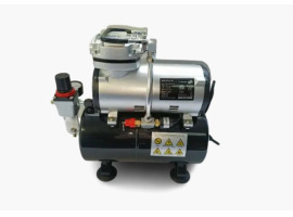 Компрессор безмасляный AS-186 для аэрографа с ресивером, фильтром и редуктором Компрессор безмасляный AS-186 для аэрографа с ресивером, фильтром и редуктором