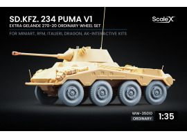 Набір колес для Sd.Kfz. 234 Puma v1 від Dragon, Miniart, RFM, Italeri, AK Interactive ScaleX WW-35010 Набір колес для Sd.Kfz. 234 Puma v1 від Dragon, Miniart, RFM, Italeri, AK Interactive ScaleX WW-35010