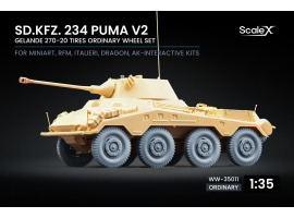 Набір колес для Sd.Kfz. 234 Puma v2 від Dragon, Miniart, RFM, Italeri, AK Interactive ScaleX WW-35011 Набір колес для Sd.Kfz. 234 Puma v2 від Dragon, Miniart, RFM, Italeri, AK Interactive ScaleX WW-35011