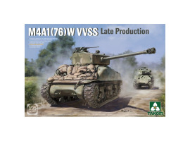 Збірна модель 1/35 Американський танк M4A1 (76W) Шерман - VVSS пізньої модифікації Takom 2207 Збірна модель 1/35 Американський танк M4A1 (76W) Шерман - VVSS пізньої модифікації Takom 2207