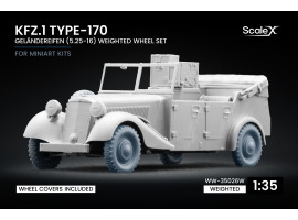 Набір коліс (з деформацією) для Kfz.1 Type-170 VK Geländereifen (5.25-16) від Miniart ScaleX WW-35026W Набір коліс (з деформацією) для Kfz.1 Type-170 VK Geländereifen (5.25-16) від Miniart ScaleX WW-35026W