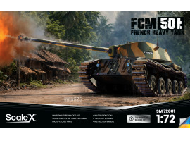 Збірна модель 1/72 Французький важкий танк FCM 50t ScaleX SM-72001 Збірна модель 1/72 Французький важкий танк FCM 50t ScaleX SM-72001