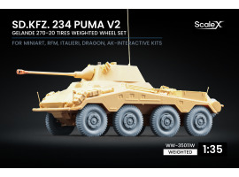 Набір коліс з деформацією для Sd.Kfz. 234 Puma v2 від Dragon, Miniart, RFM, Italeri, AK Interactive ScaleX WW-35011W Набір коліс з деформацією для Sd.Kfz. 234 Puma v2 від Dragon, Miniart, RFM, Italeri, AK Interactive ScaleX WW-35011W