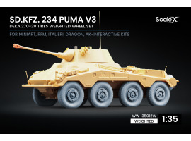 Набір коліс (з деформацією) для Sd.Kfz. 234 Puma v3 від Dragon, Miniart, RFM, Italeri, AK Interactive ScaleX WW-35012W Набір коліс (з деформацією) для Sd.Kfz. 234 Puma v3 від Dragon, Miniart, RFM, Italeri, AK Interactive ScaleX WW-35012W