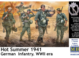 Збірна модель 1/35 Фігури Спекотне літо 1941 року - німецька піхота (5 фігур) MasterBox 35249 Збірна модель 1/35 Фігури Спекотне літо 1941 року - німецька піхота (5 фігур) MasterBox 35249