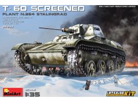 Збірна модель 1/35 Радянський легкий танк Т-60 екранований (завод 264 Сталінград) з інтер'єром MiniArt 35237 Збірна модель 1/35 Радянський легкий танк Т-60 екранований (завод 264 Сталінград) з інтер'єром MiniArt 35237