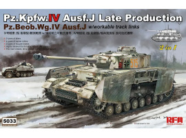 Збірна модель 1/35 Німецький середній танк Pz.Kpfw.IV Ausf.J Late Production / Pz.Beob.Wg.IV Ausf.F з робочими траками RFM RM-5033 Збірна модель 1/35 Німецький середній танк Pz.Kpfw.IV Ausf.J Late Production / Pz.Beob.Wg.IV Ausf.F з робочими траками RFM RM-5033