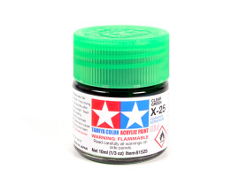 Акриловый лак Прозрачный Зеленый 10мл Тамия X-25 Акриловый лак Прозрачный Зеленый 10мл Тамия X-25