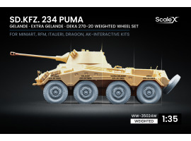 Набір коліс (з деформацією) для Sd.Kfz. 234 Puma V2+V2+V1+V3 від Dragon, Miniart, RFM, Italeri, AK Interactive ScaleX WW-35024W Набір коліс (з деформацією) для Sd.Kfz. 234 Puma V2+V2+V1+V3 від Dragon, Miniart, RFM, Italeri, AK Interactive ScaleX WW-35024W