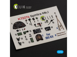 Supermarine Spitfire Mk.I декаль інтер'єр для комплекту IBG 1/72 KELIK K72274 Supermarine Spitfire Mk.I декаль інтер'єр для комплекту IBG 1/72 KELIK K72274