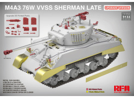 Збірна модель 1/35 Американський танк M4A3 76W VVSS Sherman Late Updated Version RFM RM-5133 Збірна модель 1/35 Американський танк M4A3 76W VVSS Sherman Late Updated Version RFM RM-5133