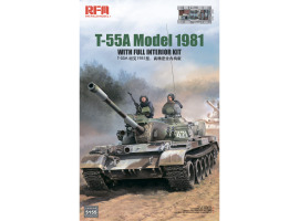 Збірна модель 1/35 Середній танк T-55 A Model 1981 з повним інтер’єром RFM RM-5155 Збірна модель 1/35 Середній танк T-55 A Model 1981 з повним інтер’єром RFM RM-5155