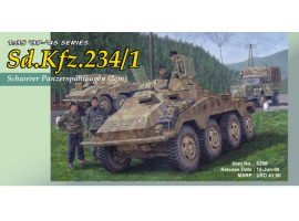 Збірна модель 1/35 Німецький важкий бронеавтомобіль Sd.Kfz.234/1 (20-мм гармата) Dragon 6298 Збірна модель 1/35 Німецький важкий бронеавтомобіль Sd.Kfz.234/1 (20-мм гармата) Dragon 6298
