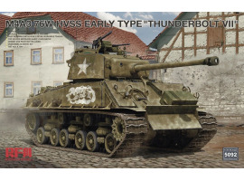 Збірна модель 1/35 Танк M4A3 Sherman 76W HVSS раннього типу "Thunderbolt VII" RFM RM-5092 Збірна модель 1/35 Танк M4A3 Sherman 76W HVSS раннього типу "Thunderbolt VII" RFM RM-5092