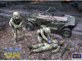 Збірна модель 1/35 Баггі Мангуст. Українська версія для евакуації з поля бою з екіпажем (серія «Російсько-українська війна») MasterBox 35246 Збірна модель 1/35 Баггі Мангуст. Українська версія для евакуації з поля бою з екіпажем (серія «Російсько-українська війна») MasterBox 35246