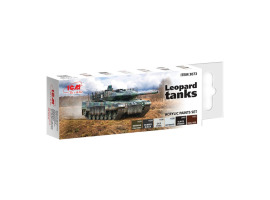 Набір акрилових фарб для танків “Leopard” ЗСУ ICM 3073 Набір акрилових фарб для танків “Leopard” ЗСУ ICM 3073