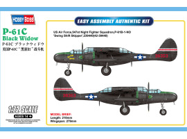 Збірна модель 1/72 Американський винищувач P-61C Black Widow HobbyBoss 87263 Збірна модель 1/72 Американський винищувач P-61C Black Widow HobbyBoss 87263