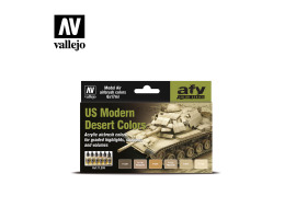 Набір акрилових фарб Сучасні пустелі кольору США (US Modern Desert Colors) 6 шт Vallejo VAL 71209 Набір акрилових фарб Сучасні пустелі кольору США (US Modern Desert Colors) 6 шт Vallejo VAL 71209