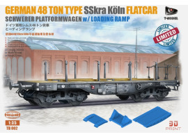German heavy platform wagon 1/35 type SSyms with a load capacity of 48 tons & loading ramp T-Model TB003 German heavy platform wagon 1/35 type SSyms with a load capacity of 48 tons & loading ramp T-Model TB003