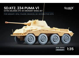 Набір колес для Sd.Kfz. 234 Puma v1 від Dragon, Miniart, RFM, Italeri, AK Interactive ScaleX WW-35010 Набір колес для Sd.Kfz. 234 Puma v1 від Dragon, Miniart, RFM, Italeri, AK Interactive ScaleX WW-35010