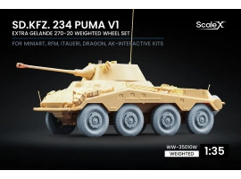 Набір коліс (з деформацією) для Sd.Kfz. 234 Puma v1 від Dragon, Miniart, RFM, Italeri, AK Interactive ScaleX WW-35010W Набір коліс (з деформацією) для Sd.Kfz. 234 Puma v1 від Dragon, Miniart, RFM, Italeri, AK Interactive ScaleX WW-35010W