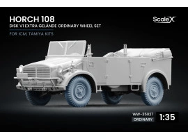 Набір коліс Extra Gelände на диску v1 для Horch 108 від ICM, Tamiya ScaleX WW-35027 Набір коліс Extra Gelände на диску v1 для Horch 108 від ICM, Tamiya ScaleX WW-35027