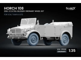 Набір коліс Extra Gelände на диску v2 для Horch 108 від ICM, Tamiya ScaleX WW-35028 Набір коліс Extra Gelände на диску v2 для Horch 108 від ICM, Tamiya ScaleX WW-35028