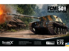 Збірна модель 1/72 Французький важкий танк FCM 50t ScaleX SM-72001 Збірна модель 1/72 Французький важкий танк FCM 50t ScaleX SM-72001