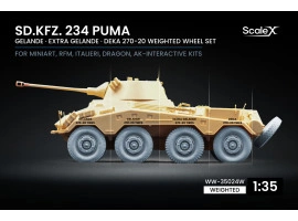 Набір коліс (з деформацією) для Sd.Kfz. 234 Puma V2+V2+V1+V3 від Dragon, Miniart, RFM, Italeri, AK Interactive ScaleX WW-35024W Набір коліс (з деформацією) для Sd.Kfz. 234 Puma V2+V2+V1+V3 від Dragon, Miniart, RFM, Italeri, AK Interactive ScaleX WW-35024W