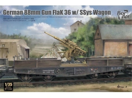 Сборная модель 1/35 Немецкая 88-мм пушка FlaK 36 с SSys Wagon Бордер BT-044 Сборная модель 1/35 Немецкая 88-мм пушка FlaK 36 с SSys Wagon Бордер BT-044